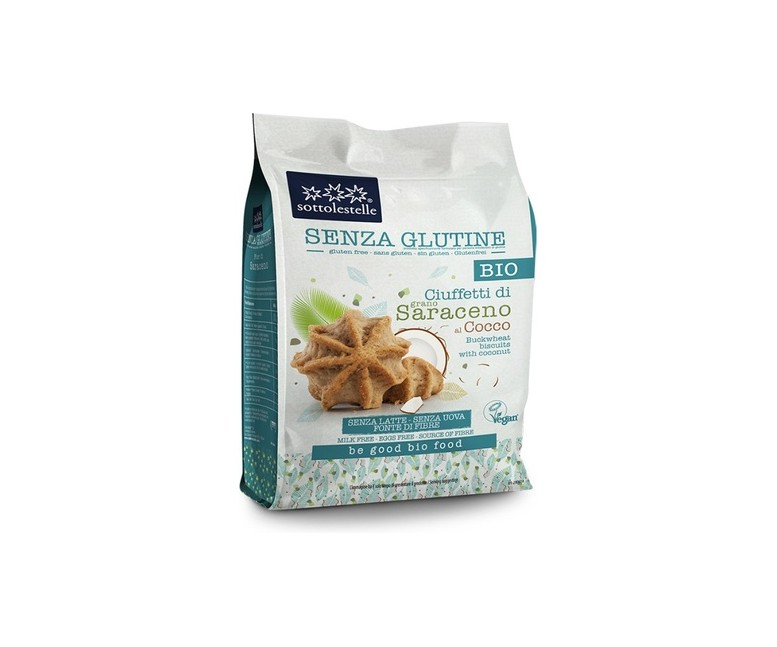 Galleta de trigo sarraceno de coco sin gluten Bio 250 g Sottolestelle