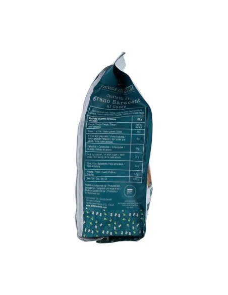 Galleta de trigo sarraceno de coco sin gluten Bio 250 g Sottolestelle