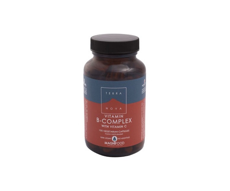 Vitamina B Complex con Vitamina C 100 cápsulas vegetales de 540 mg Terranova