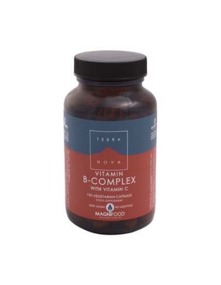 Vitamina B Complex con Vitamina C 100 cápsulas vegetales de 540 mg Terranova