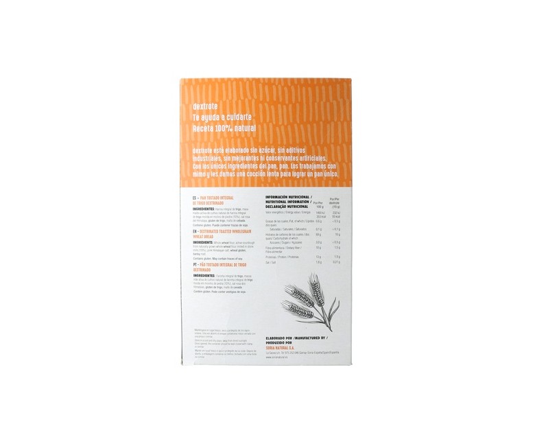 Biscote Dextrote 300 g Soria Natural