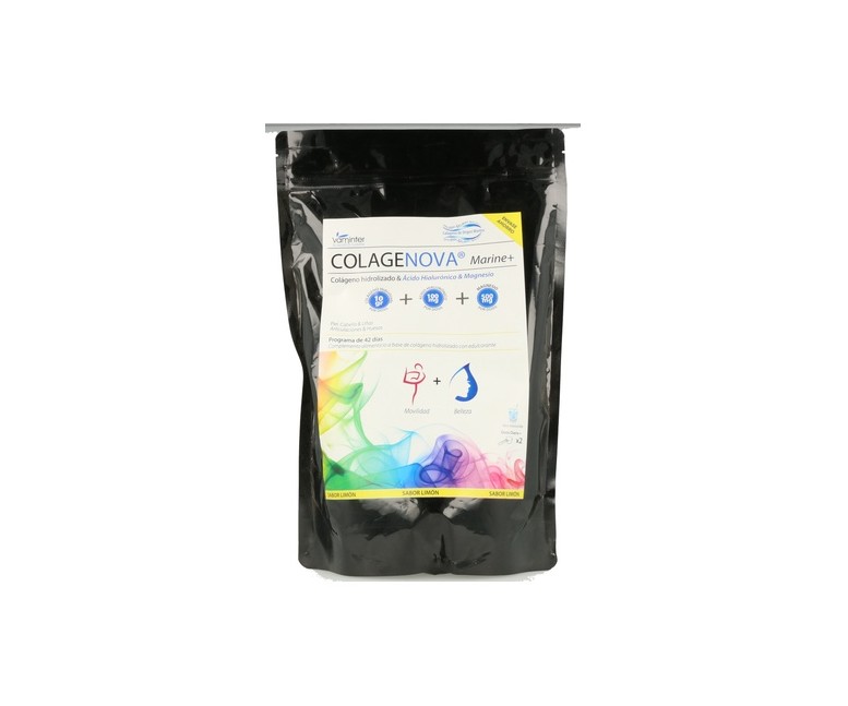 Colagenova marine + colageno marino+hialuronico+magnesio (sabor limón) 590 g (Limón) Vaminter