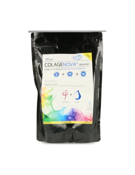 Colagenova marine + colageno marino+hialuronico+magnesio (sabor limón) 590 g (Limón) Vaminter