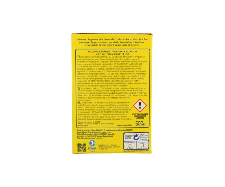 Carbonato de Sodio 500 g Ecodoo