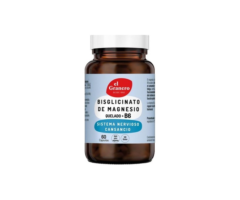 Bisglicinato de magnesio con B6 60 cápsulas El Granero Integral