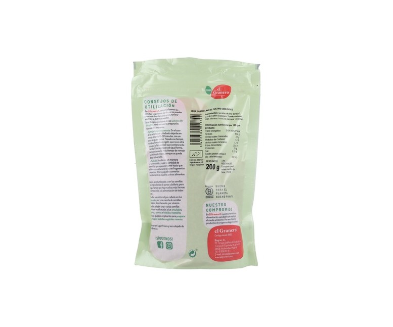 Semillas de lino bio 200 g El Granero Integral