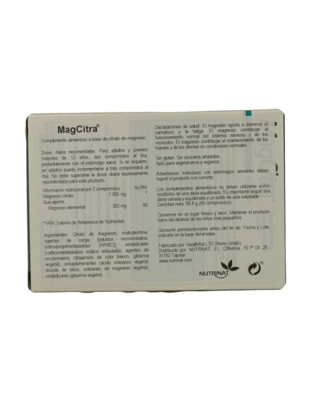 Magcitra 60 comprimidos de 1900mg Health Aid