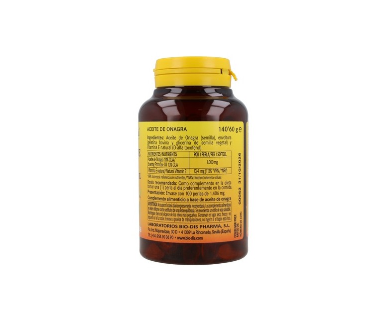 Aceite De Onagra (10%GLA) 100 perlas de 1000mg Nature Essential