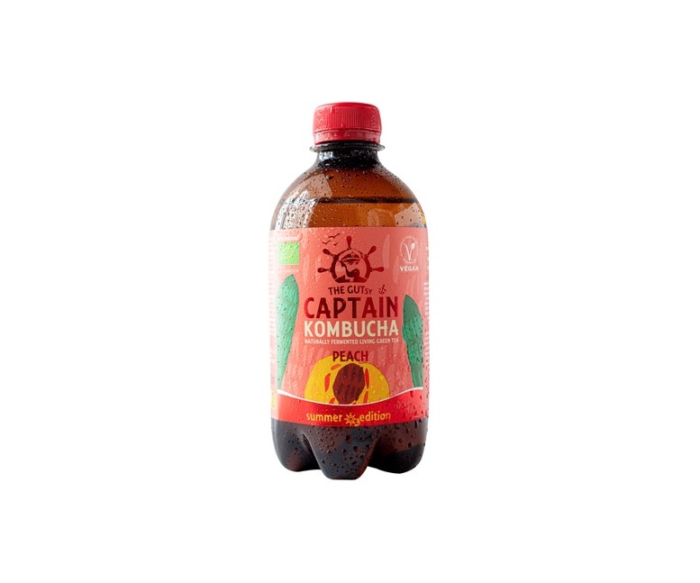 Kombucha melocotón summer edition Bio 400 ml Captain Kombucha