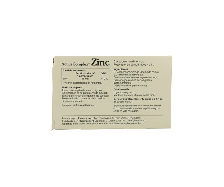 Activecomplex Zinc 60 comprimidos Pharma Nord