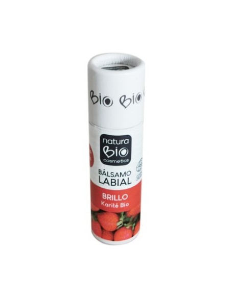 Balsamo Labial Brillo Karite Fresa 9,5 g NaturaBIO Cosmetics