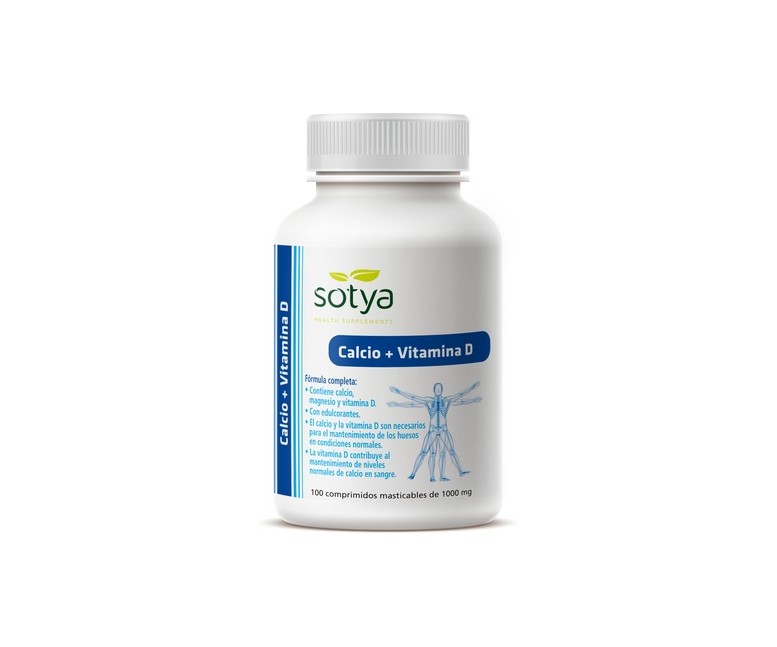 Calcio y Vitamina D3 100 comprimidos de 1g Sotya