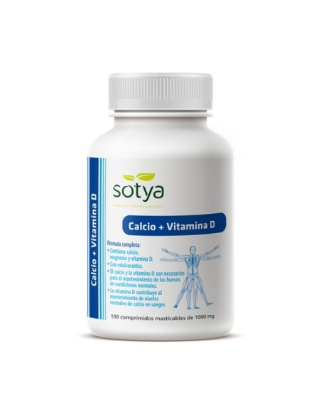 Calcio y Vitamina D3 100 comprimidos de 1g Sotya