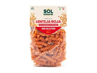 Fusilli de lenteja roja sin gluten Bio