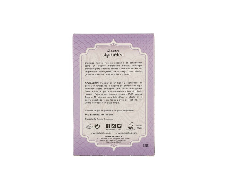 Champú ayurvédico Shikakai 100 ml Radhe Shyam