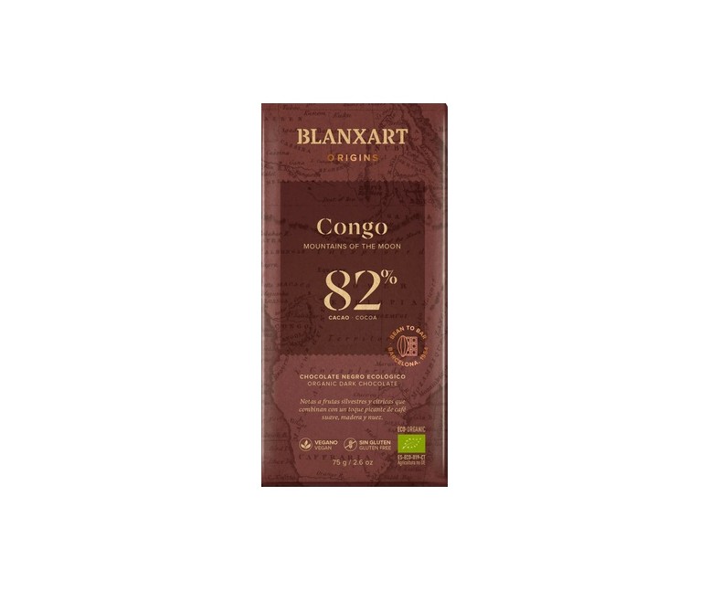 Chocolate negro Congo 82% Eco 75 g Blanxart
