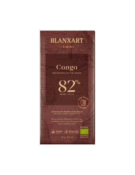 Chocolate negro Congo 82% Eco 75 g Blanxart