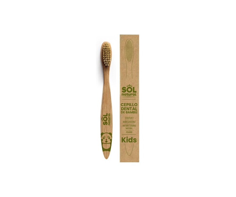 Cepillo dental de bambú infantil Biodegradable 1 unidad Sol Natural