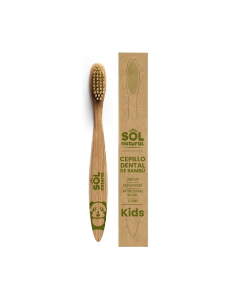 Cepillo dental de bambú infantil Biodegradable 1 unidad Sol Natural
