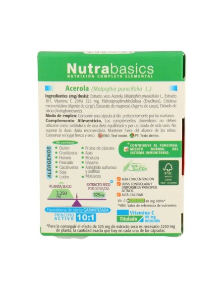 Nutrabasics Acerola 30 cápsulas Drasanvi