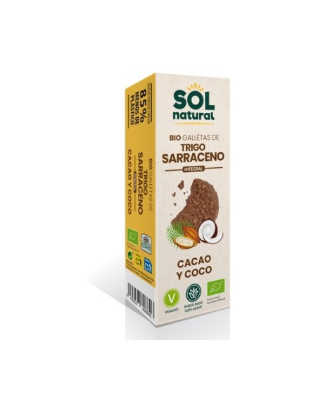 Galletas de trigo sarraceno con cacao y coco Bio 175 g Sol Natural