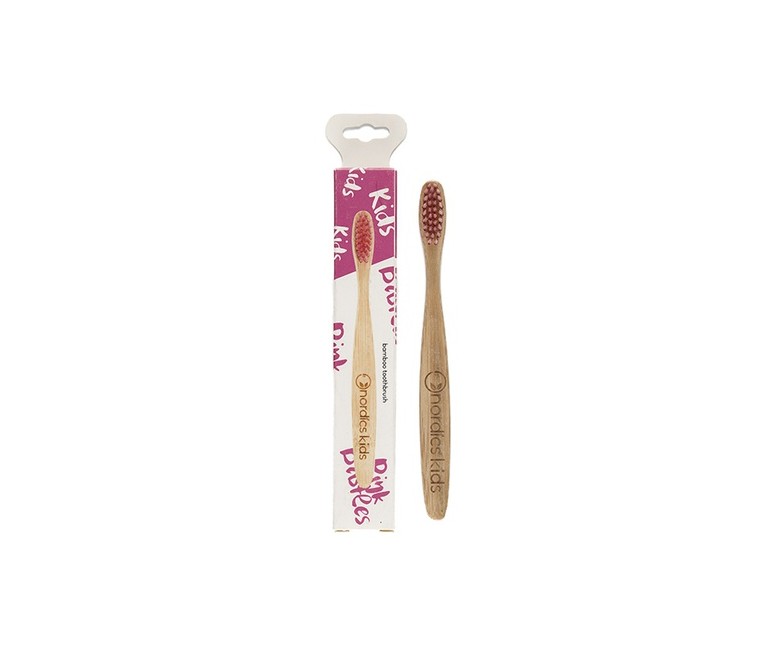 Cepillo Dental Bambú Niños Rosa 1 unidad Nordics