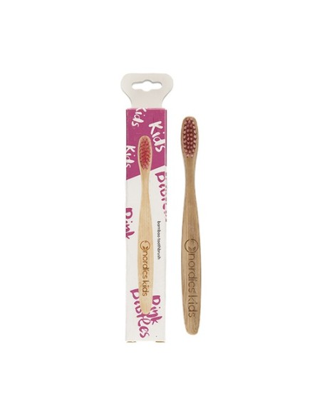 Cepillo Dental Bambú Niños Rosa 1 unidad Nordics