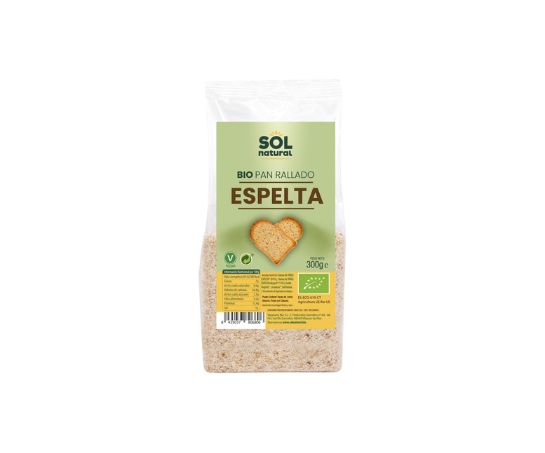 Pan rallado de espelta Bio 300 g Sol Natural