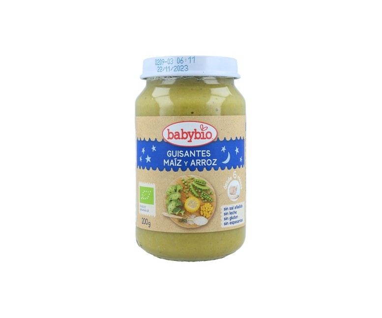 Tarrito Buenas Noches Guisantes-Maiz-Arroz 6m+ 200 g (Guisante) Babybio