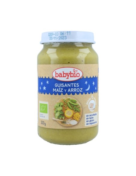 Tarrito Buenas Noches Guisantes-Maiz-Arroz 6m+ 200 g (Guisante) Babybio