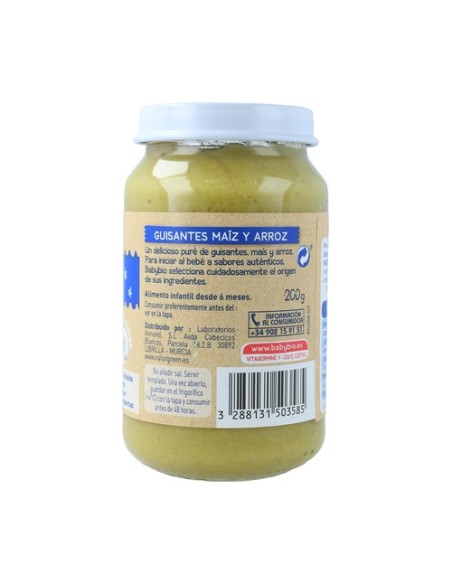 Tarrito Buenas Noches Guisantes-Maiz-Arroz 6m+ 200 g (Guisante) Babybio