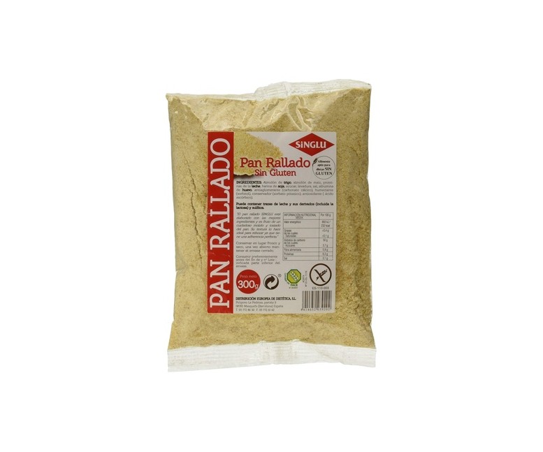 Pan molido sin gluten trigo 300 g Singlu