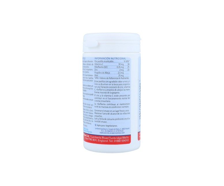 Zinc Plus 100 pastillas (Limón - Miel) Lamberts