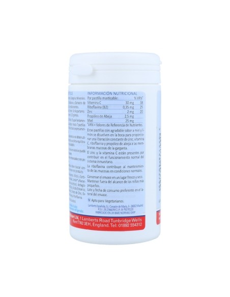 Zinc Plus 100 pastillas (Limón - Miel) Lamberts