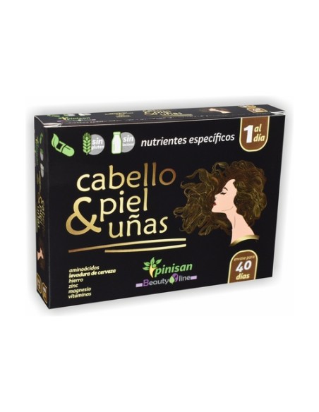 Cabello, piel y uñas 40 cápsulas vegetales Pinisan