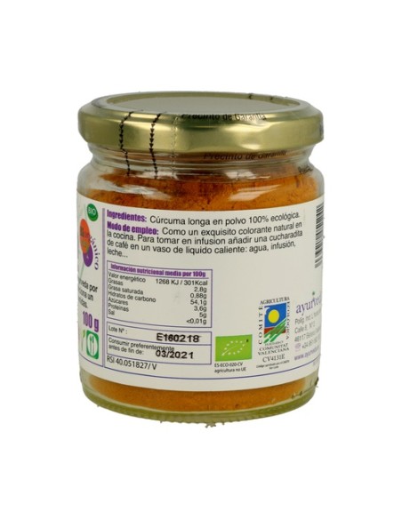 Cúrcuma ayurvédica 100 g de polvo Ayurveda