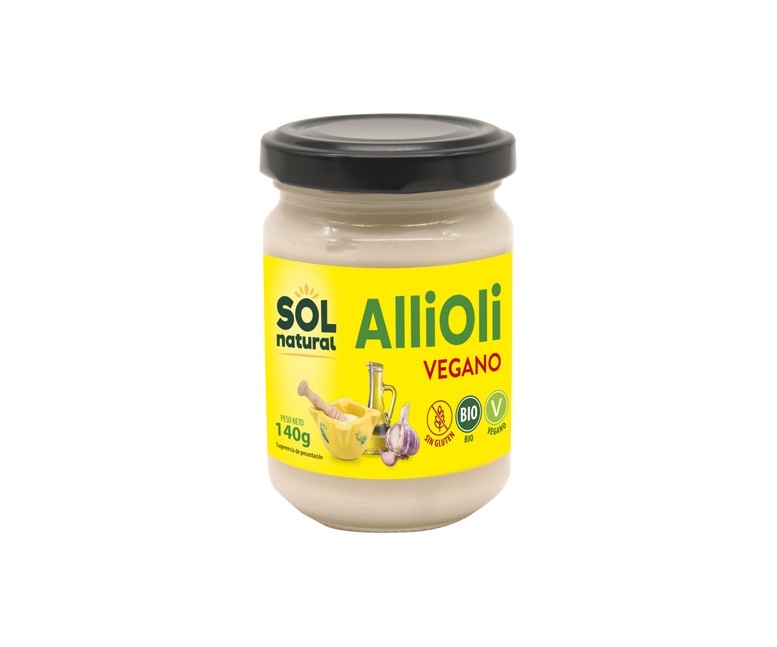 Allioli vegano sin gluten Bio 140 g Sol Natural