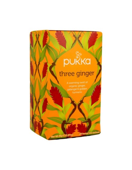 Infusión Tres Jengibres (Three Ginger) 20 bolsitas infusoras Pukka