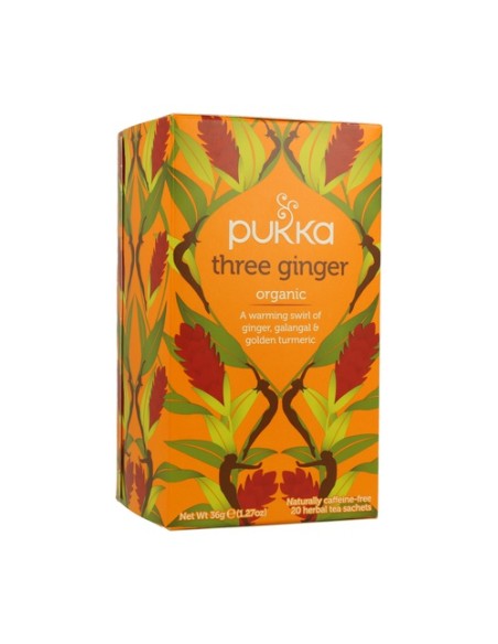 Infusión Tres Jengibres (Three Ginger) 20 bolsitas infusoras Pukka