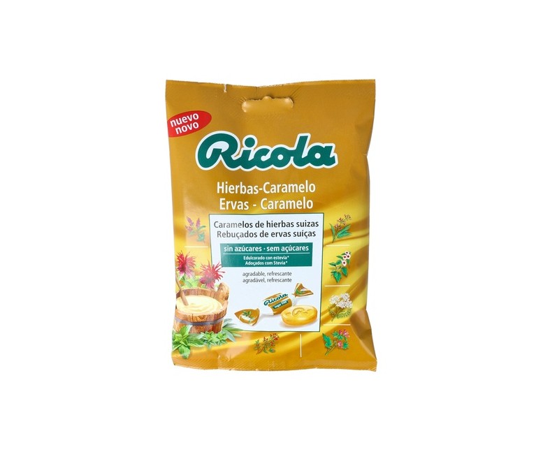 Caramelos Ricola Hierbas Suizas y Caramelo 70 g Ricola