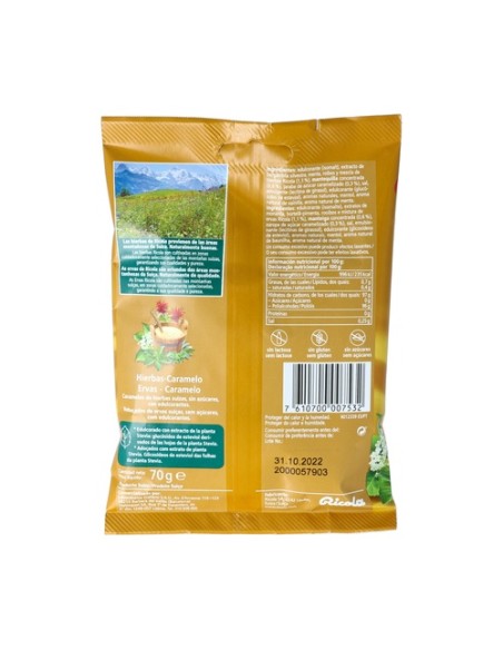 Caramelos Ricola Hierbas Suizas y Caramelo 70 g Ricola