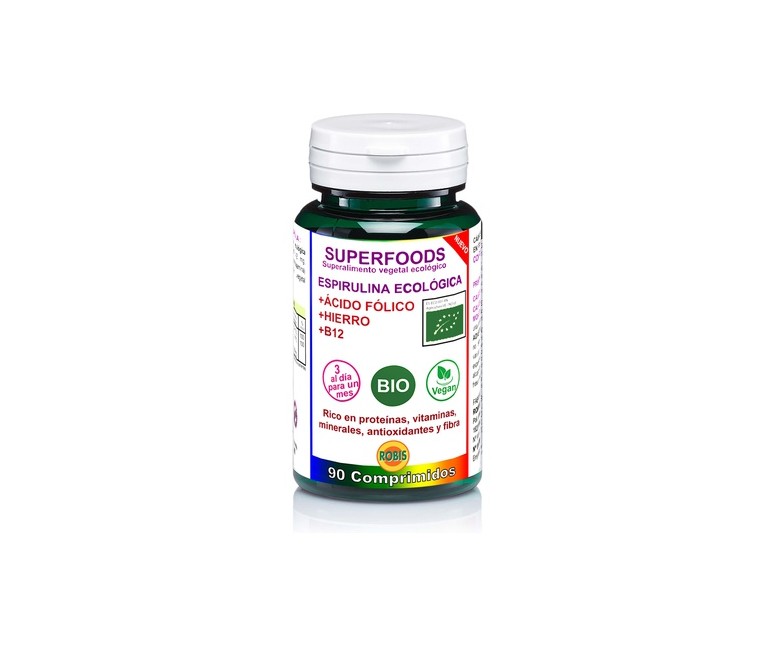 Espirulina + Ácido Fólico Superalimentos Bio 90 comprimidos Robis