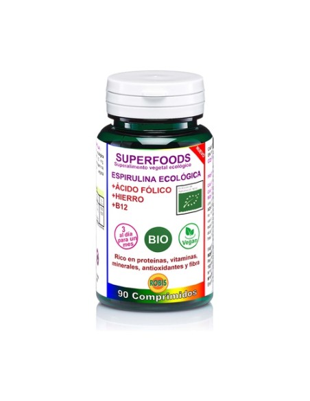 Espirulina + Ácido Fólico Superalimentos Bio 90 comprimidos Robis
