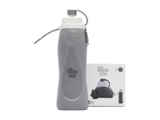 Botella plegable de silicona gris 500 ml