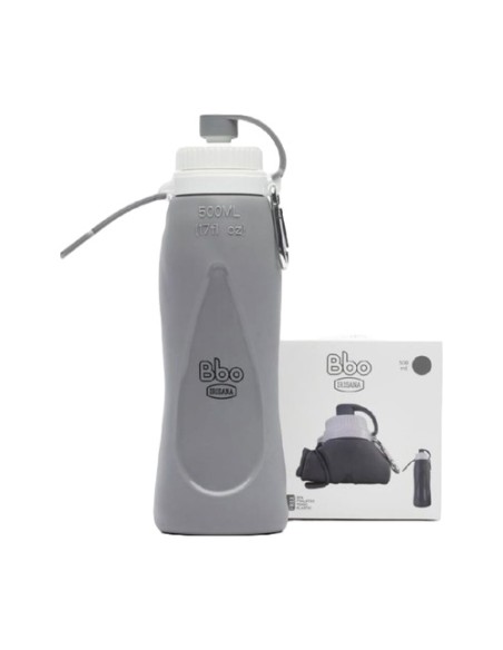 Botella plegable de silicona gris 500 ml 1 unidad (Gris) Irisana
