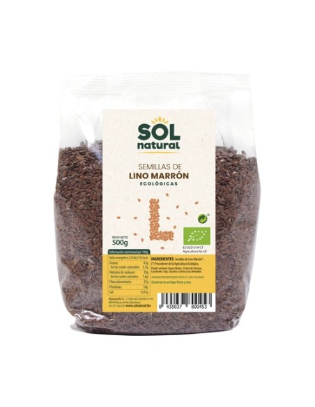 Semillas de lino marrón Bio 500 g Sol Natural