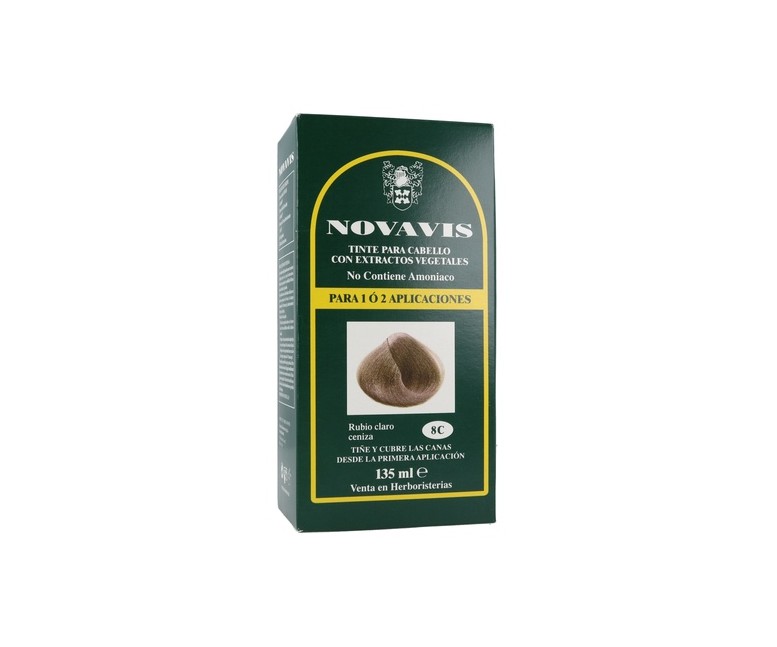 Tinte vegetal 8C Rubio Claro Ceniza 130 ml Novavis