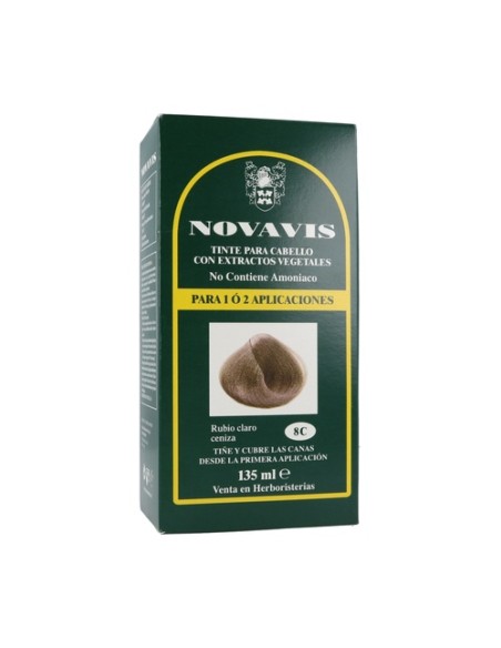 Tinte vegetal 8C Rubio Claro Ceniza 130 ml Novavis