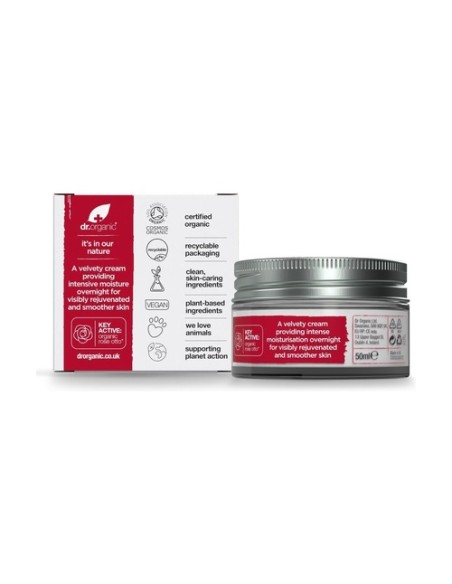 Crema de noche Rosa Damascena - piel madura 50 ml de crema Dr. Organic