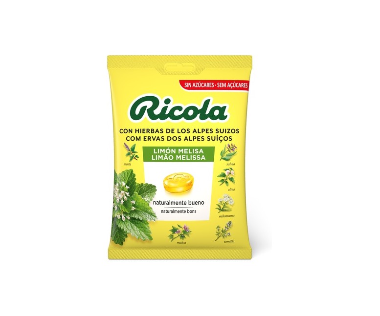 Caramelos de limón y melisa sin azúcar 70 g Ricola
